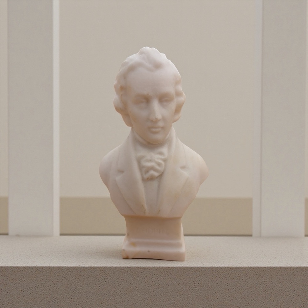 VINTAGE SALT STONE BUST OF CHOPIN